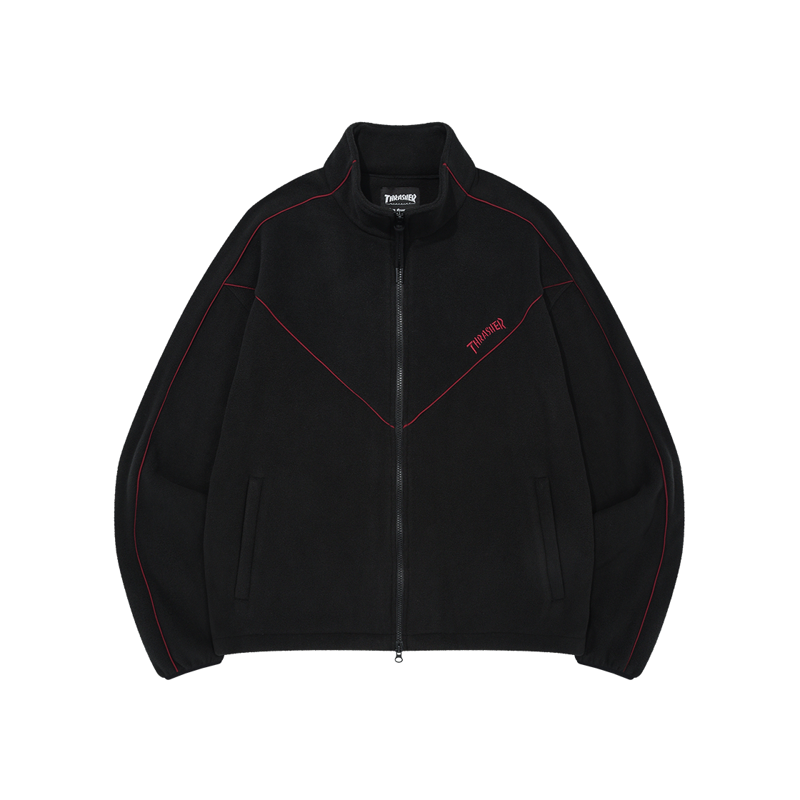 트레셔 매거진 플리스 트랙 하이넥 집업 블랙(THRASHER Magaznie Fleece Track High Neck Zip-up Black)