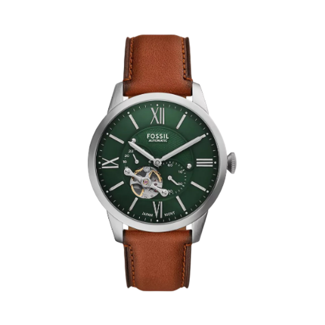파슬 타운스맨 오토매틱 멀티펑션 44mm 레더 그린 브라운(Fossil Townsman Automatic Multifunction 44mm Leather Green Brown)