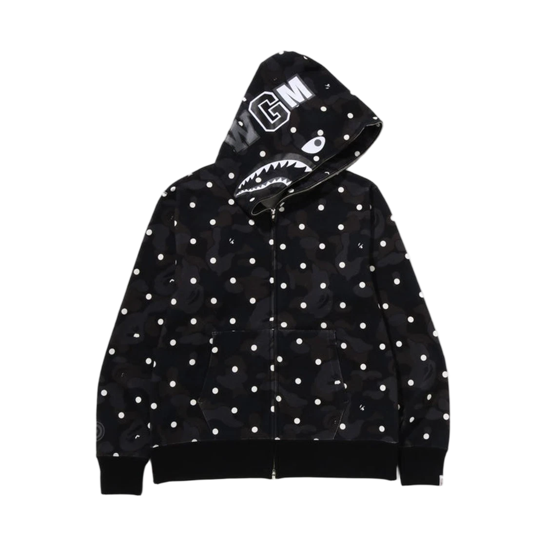 BAPE BAPE ABC Dot Shark Full Zip Hoodie Black · XL