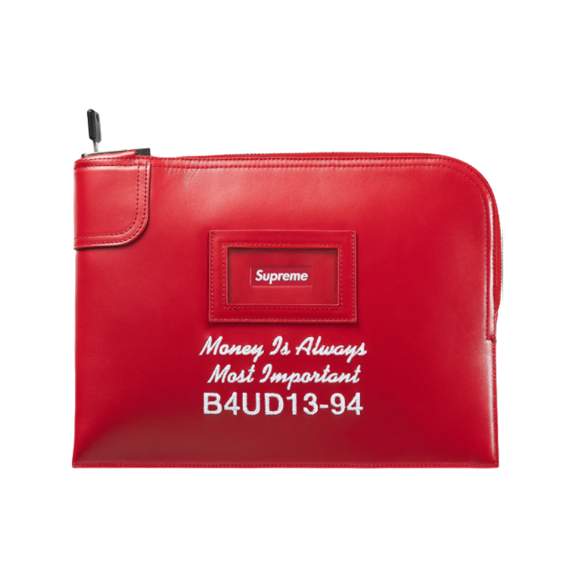 슈프림 레더 머니 백 레드 - 25FW(Supreme Leather Money Bag Red - 25FW)