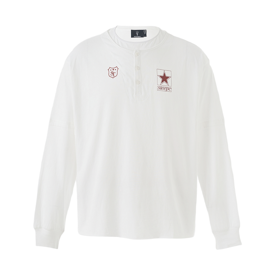 ST-25FW-TS-WT-31 STEEPC Nail*Layered Henry-neck Longsleeve