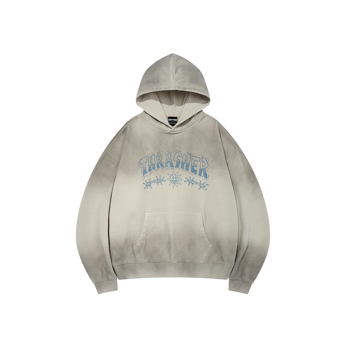 트레셔 와이어 오버다잉 후디 라이트 그레이(THRASHER Wire Overdyed Hoodie Light Gray)