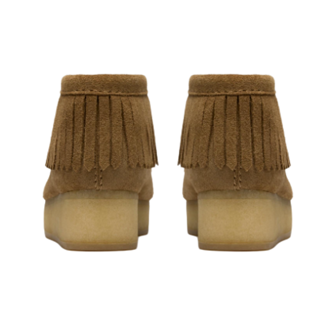(W) 클락스 왈라비 웨지 프린지 라이트 탄 스웨이드((W) Clarks Wallabee Wedge Fringe Light Tan Suede) - 3