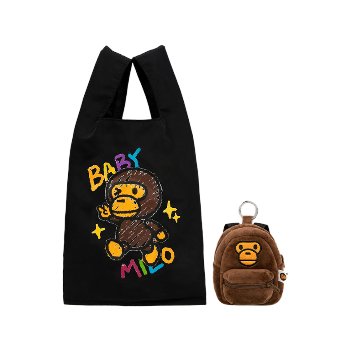 베이프 베이비 마일로 키체인 에코 백 브라운(BAPE Baby Milo Keychain Eco Bag Brown)