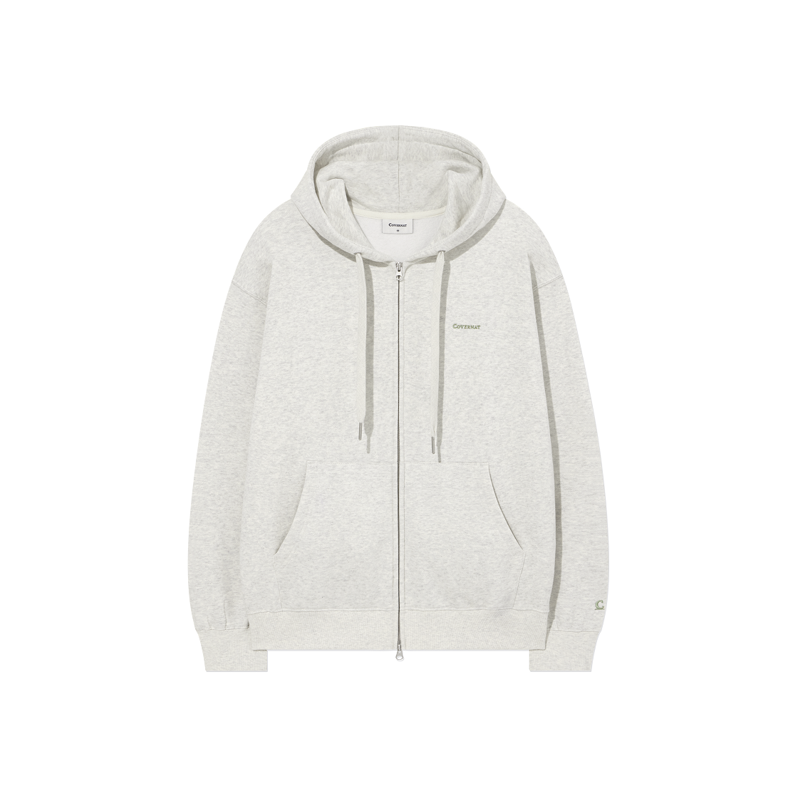 CO2503HZ04OT Covernat Small Logo Brushed Hoodie Zip-Up Oatmeal