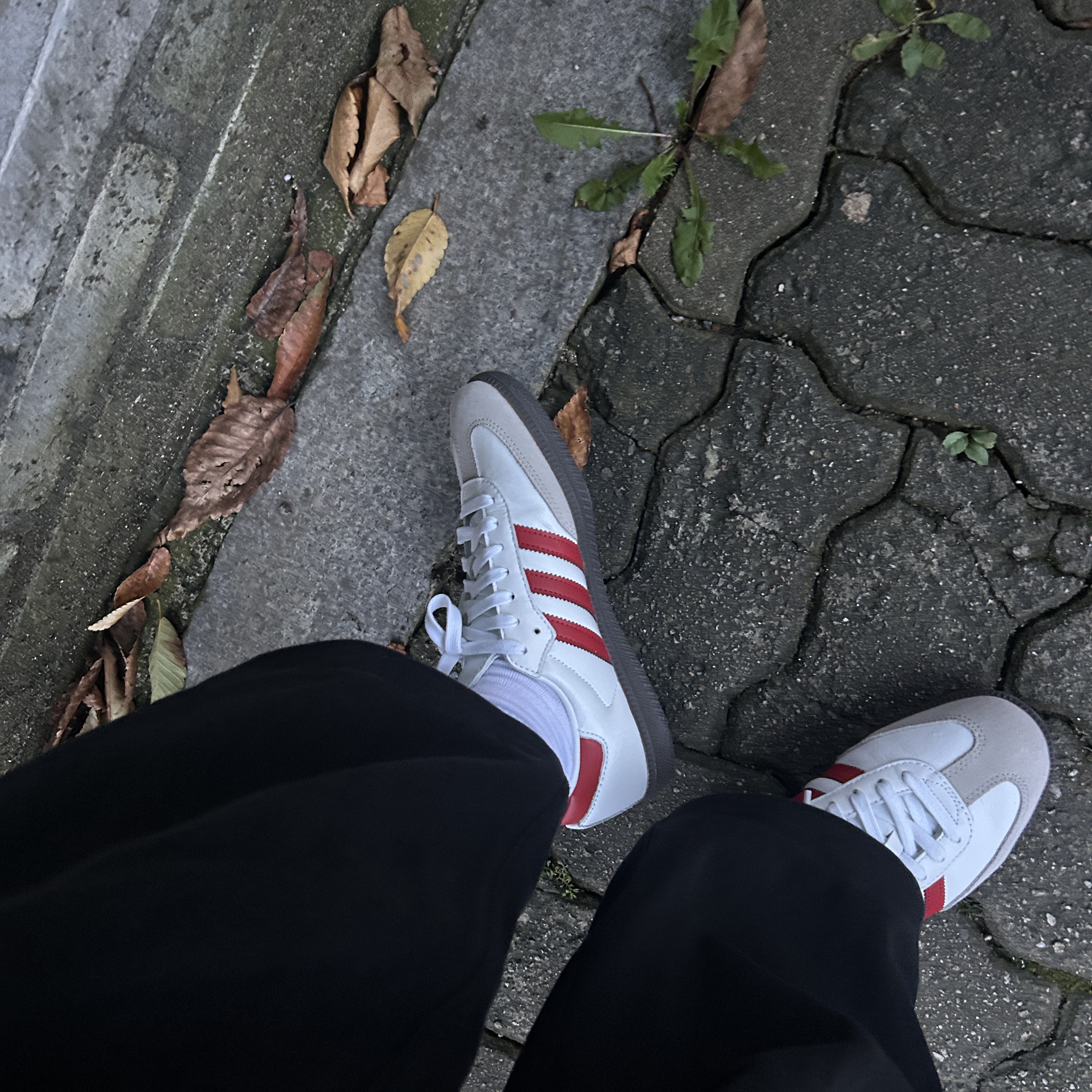 Adidas Samba OG White Better Scarlet 착용 스타일