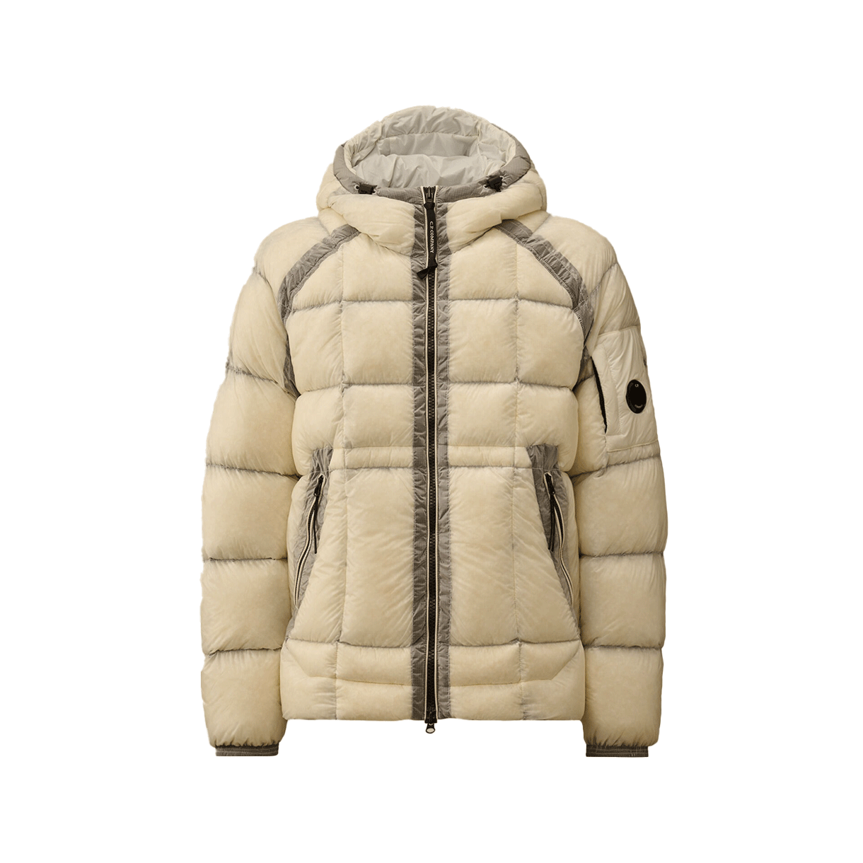 C.P. 컴퍼니 D.D. 쉘 후디드 다운 자켓 피스타치오 쉘 베이지 - 25FW(C.P. Company D.D. Shell Hooded Down Jacket Pistachio Shell Beige - 25FW)