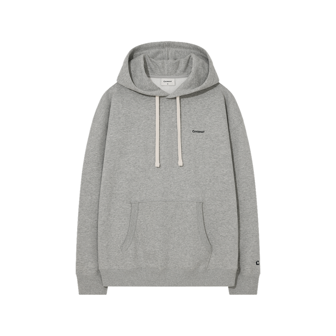 CO2503HD04MG Covernat Small Logo Brushed Hoodie Melange Gray