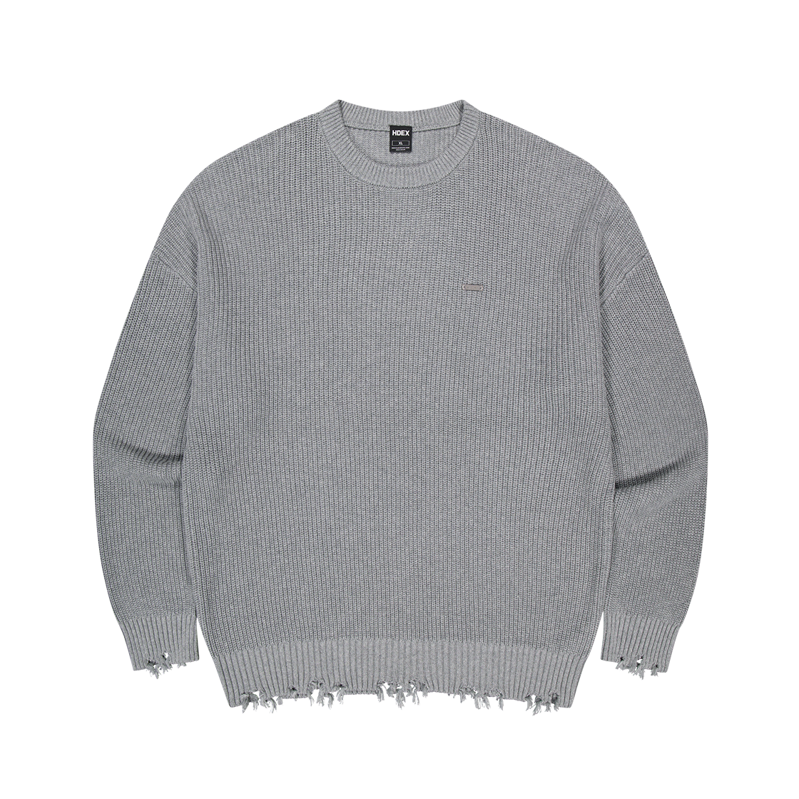 H253MOLKN080GY HDEX Damage Pullover Knit Gray