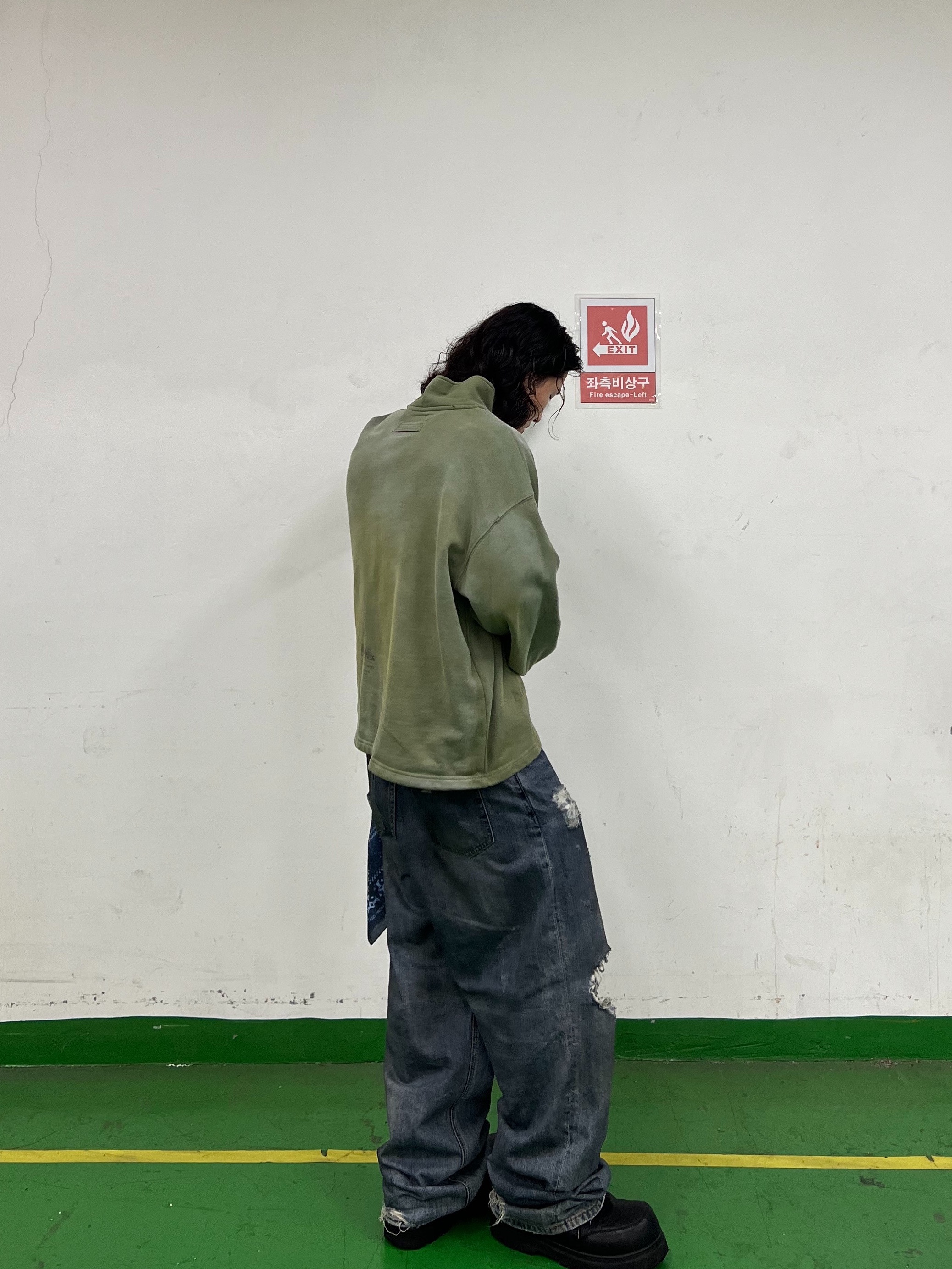 Awende Dirty Washing Jean 착용 스타일 - 3