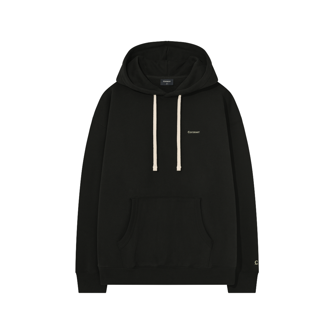 CO2503HD04BK Covernat Small Logo Brushed Hoodie Black