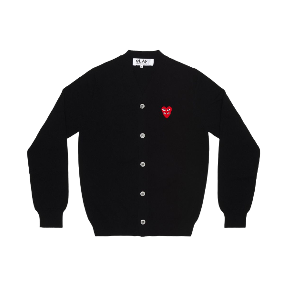 AX-N076-051-1 Play Comme des Garcons Double Heart Cardigan Black