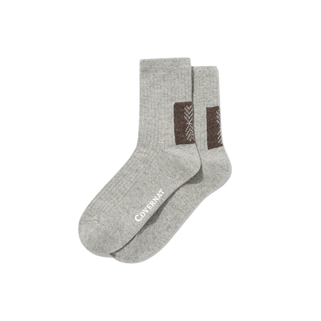 CO2507TC15OT Covernat Chevron Wool Socks Oatmeal