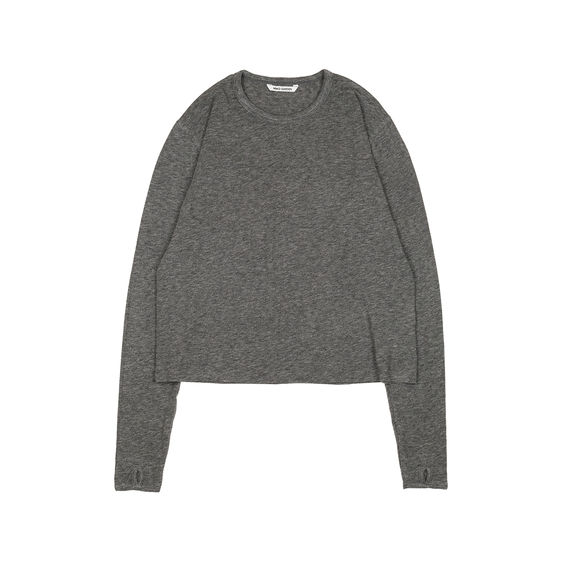 A-105 mmogarden W Finger Hole L/S Tee Melange Charcoal