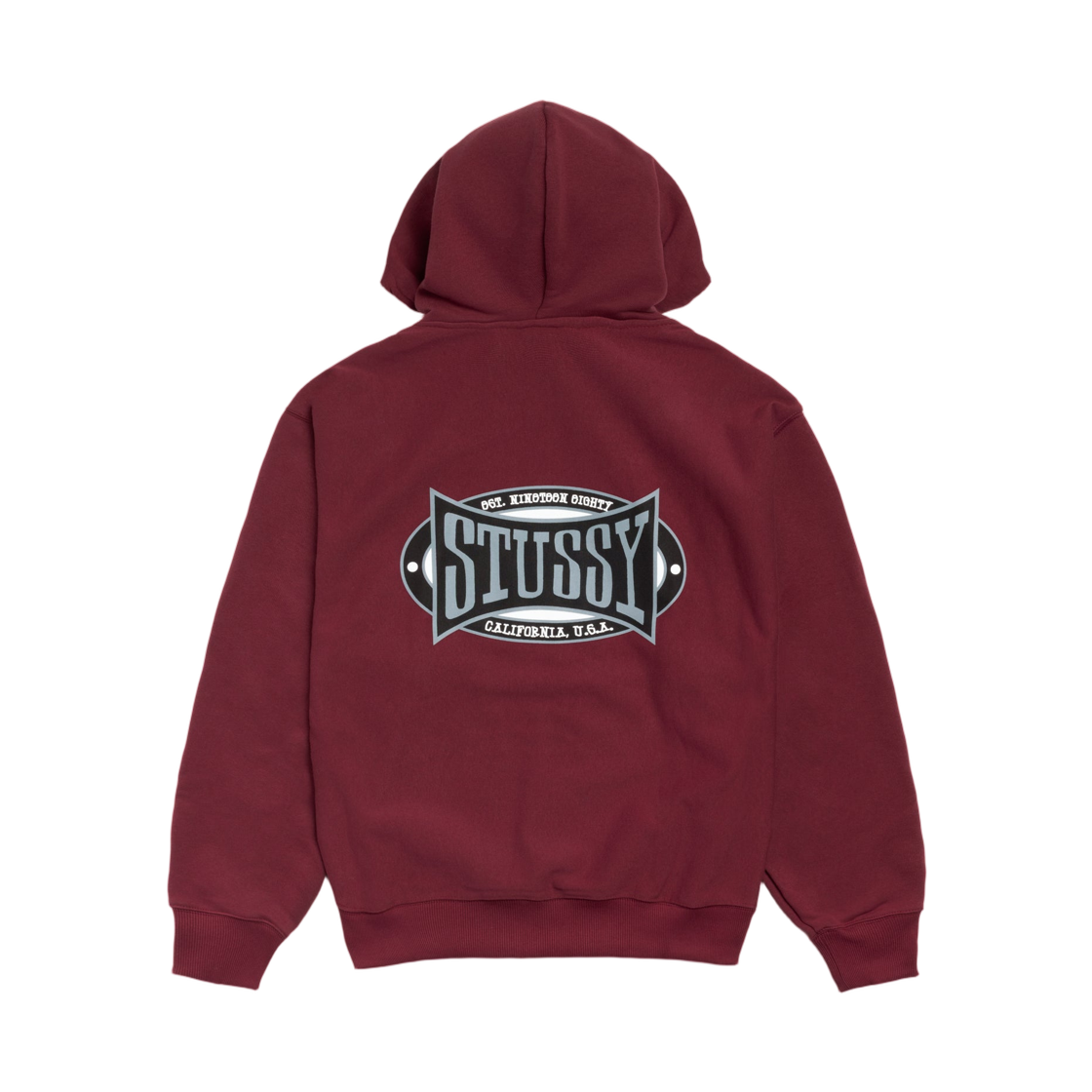 스투시 챔피온 오벌 집 후디 와인(Stussy Champion Oval Zip Hoodie Wine) - 2