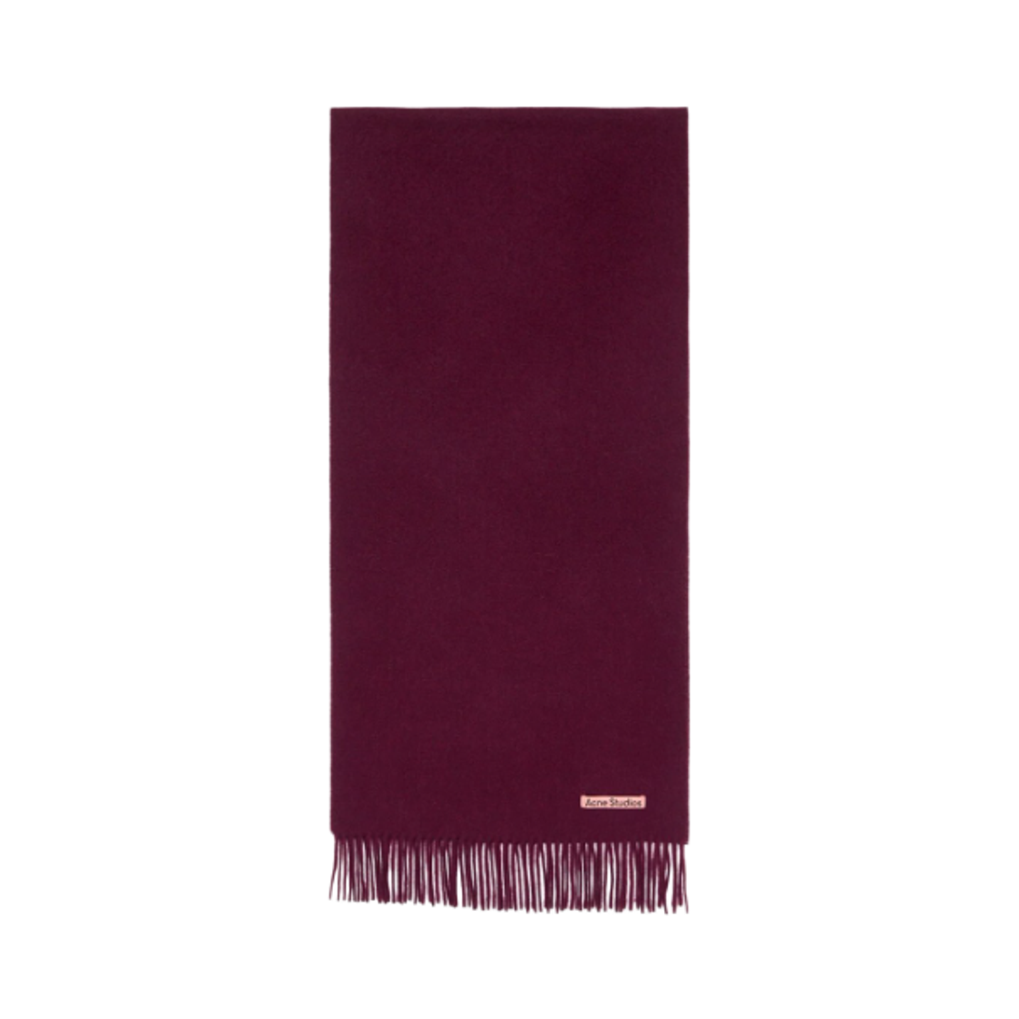 CA0210-AF6 Acne Studios Narrow Wool Fringe Muffler Burgundy Melange