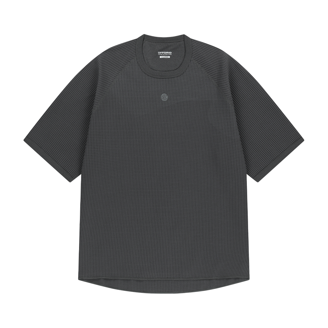 오프그리드 와플 유니 트레일 래글런 숏 슬리브 티 차콜(OFFGRID Waffle Uni Trail Raglan Short Sleeve Tee Charcoal)