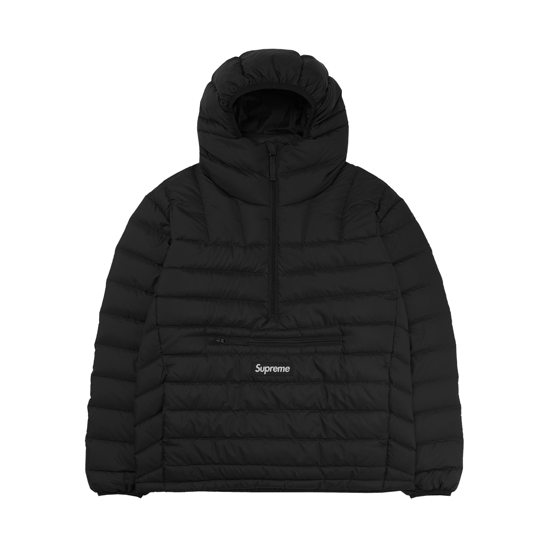 슈프림 마이크로 다운 하프 집 후드 풀오버 블랙 - 25FW(Supreme Micro Down Half Zip Hooded Pullover Black - 25FW)