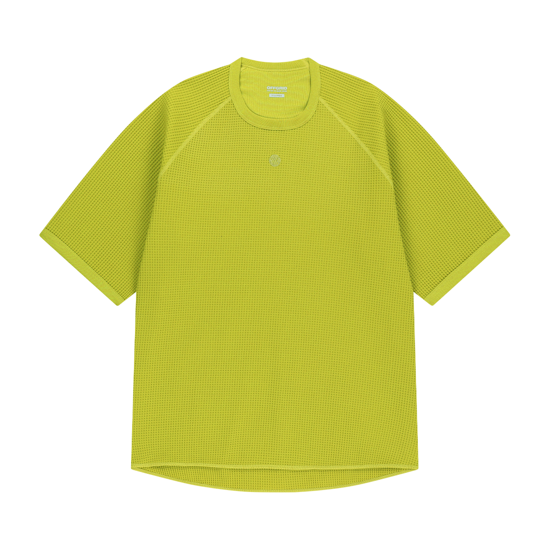 오프그리드 와플 유니 트레일 래글런 숏 슬리브 티 라임(OFFGRID Waffle Uni Trail Raglan Short Sleeve Tee Lime)