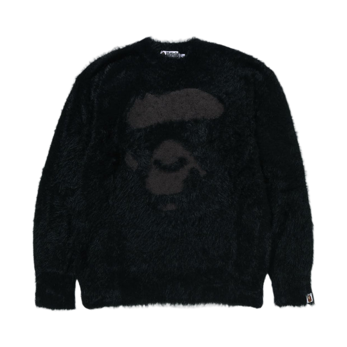 - BAPE Ape Face Shaggy Sweater Black