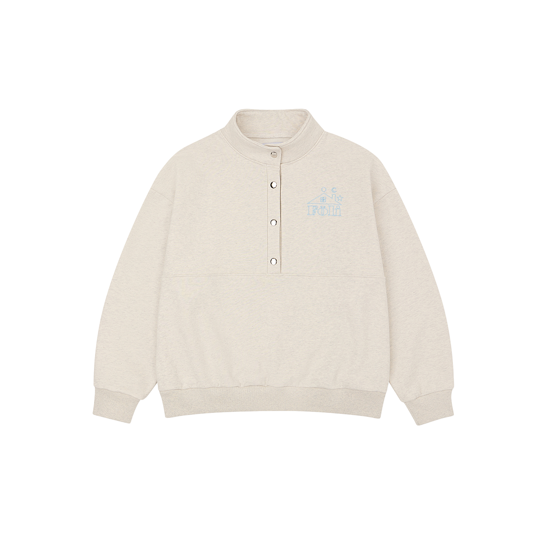 폴리 유니섹스 이지 버튼다운 스웻셔츠 오트밀(Foli Unisex Easy Button Down Sweatshirts Oatmeal)