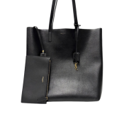 Saint Laurent Supple Leather Shopper Bag Black