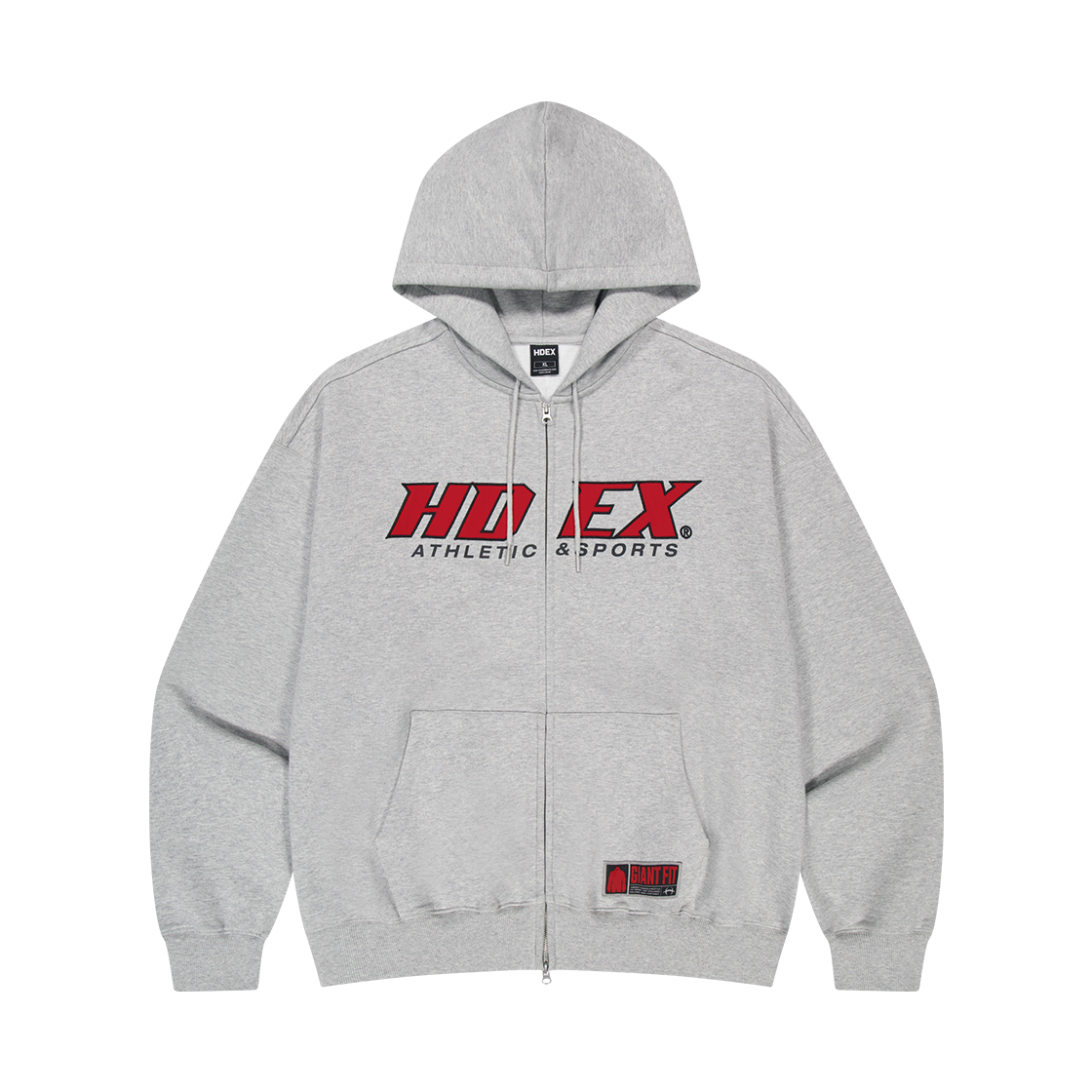 에이치덱스 오리진 자이언트핏 후디 집업 멜란지 그레이(HDEX Origin Giant Fit Hoodie Zip-up Melange Gray)