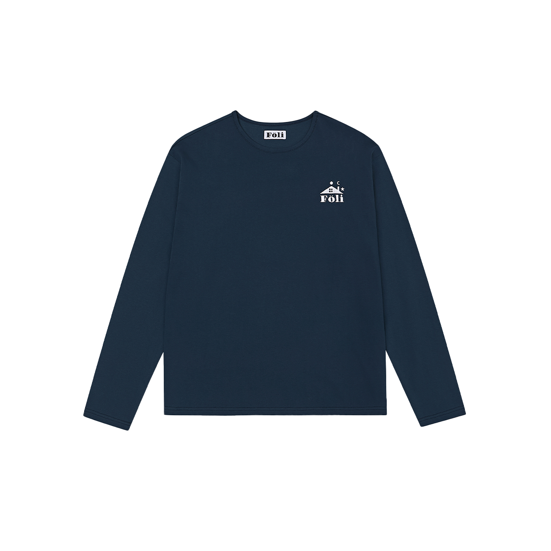 폴리 유니섹스 하우스 폴리 롱 슬리브 티셔츠 네이비(Foli Unisex House Foli Long Sleeve T-shirts Navy)