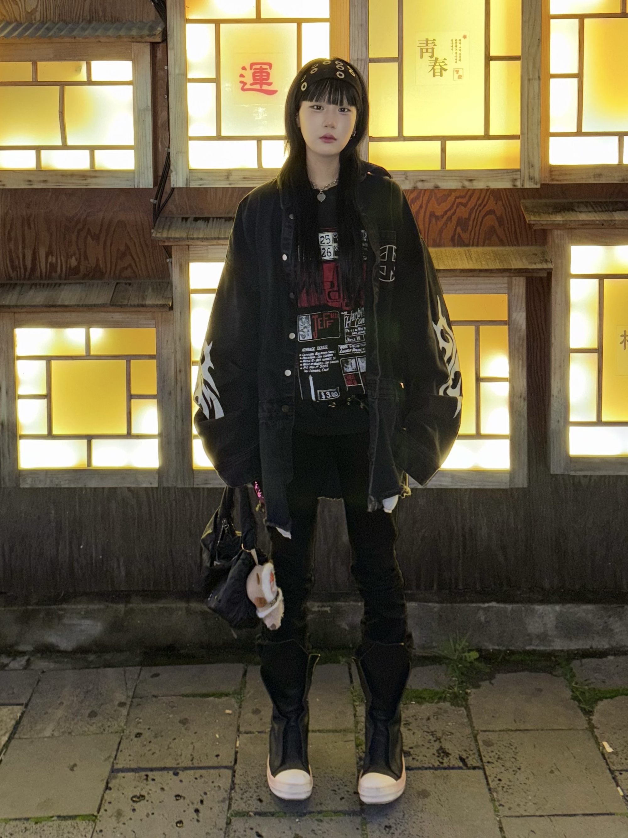 Project G/R Hybrid Denim Shirts Jacket Black 착용 스타일 - 1