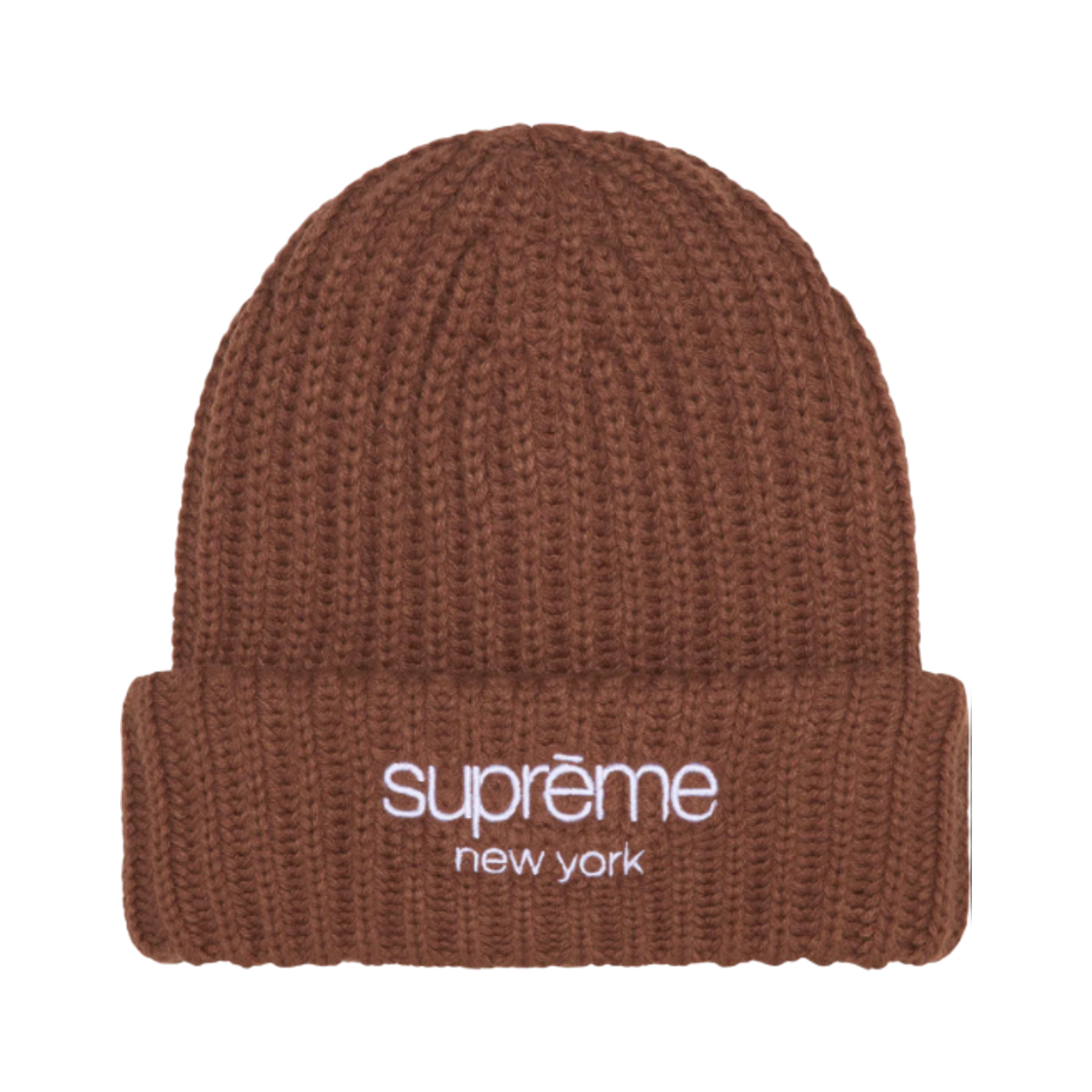 슈프림 청키 립 클래식 로고 비니 브라운 - 25FW