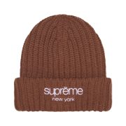 Supreme Chunky Rib Classic Logo Beanie Brown - 25FW