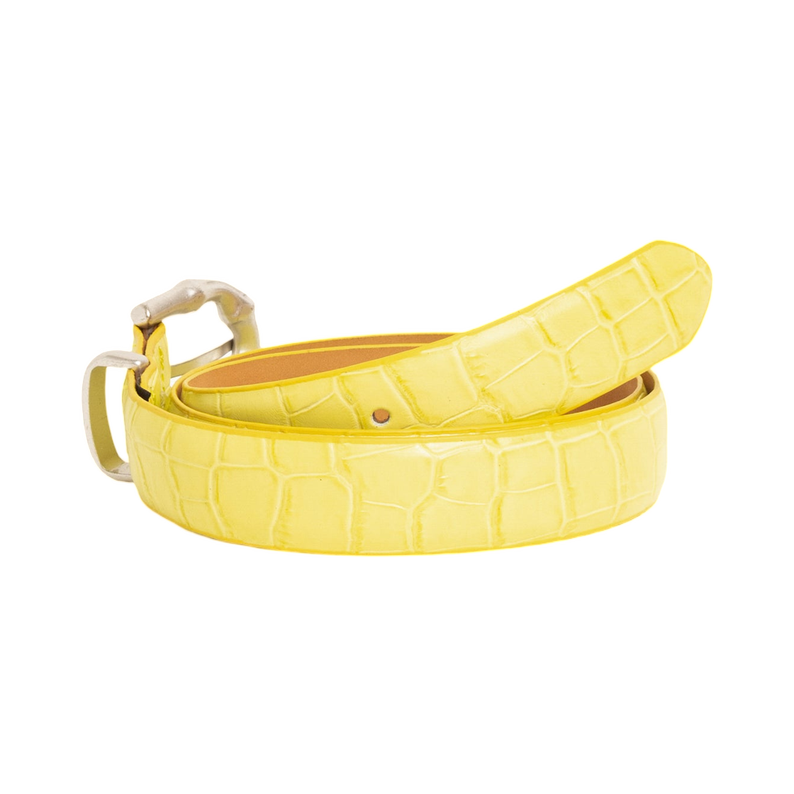 스투시 밤부 버클 벨트 시트론 크록 패턴(Stussy Bamboo Buckle Belt Citron Croc Pattern) - 2