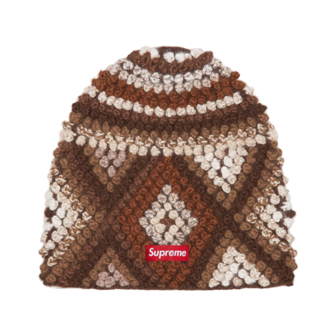 슈프림 텍스쳐드 니트 비니 브라운 - 25FW