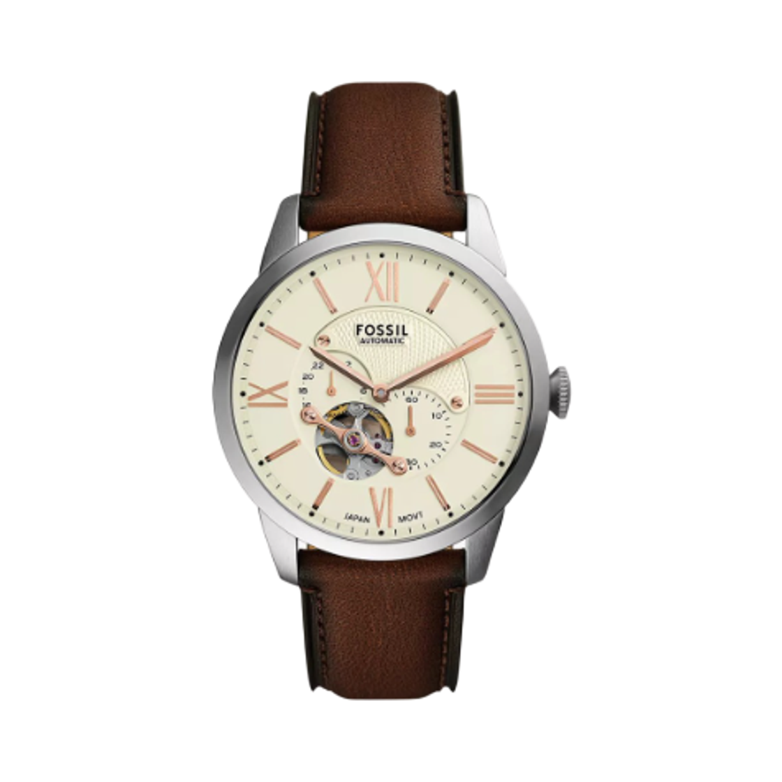 ME3266 Fossil Townsman Automatic Multifunction 44mm Leather Cream Brown
