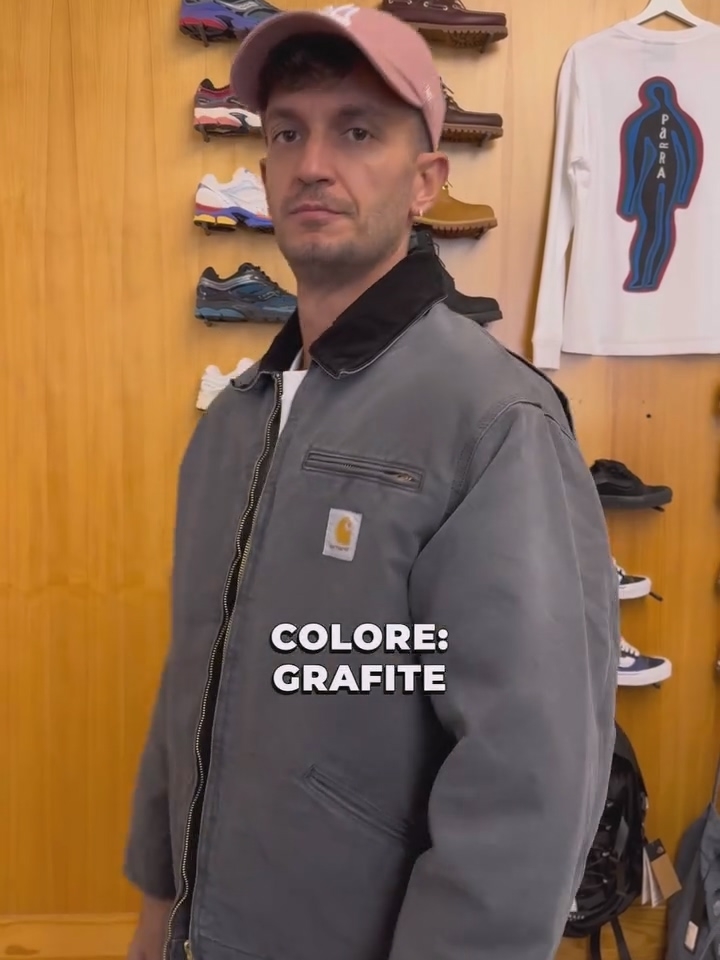 Carhartt WIP OG Detroit Jacket Graphite Black - Winter 착용 스타일 - 2