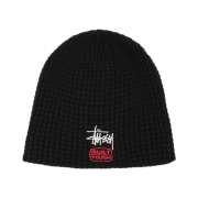 Stussy Waffle Skullcap Built Tough Black