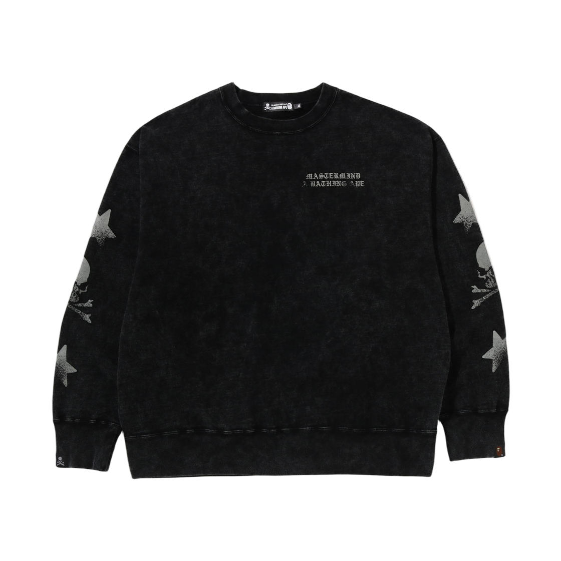 베이프 x 마스터마인드 가먼트 다이 릴렉스드 핏 크루넥 스웨트셔츠 블랙(BAPE x Mastermind Garment Dye Relaxed Fit Crewneck Sweatshirt Black) - 1