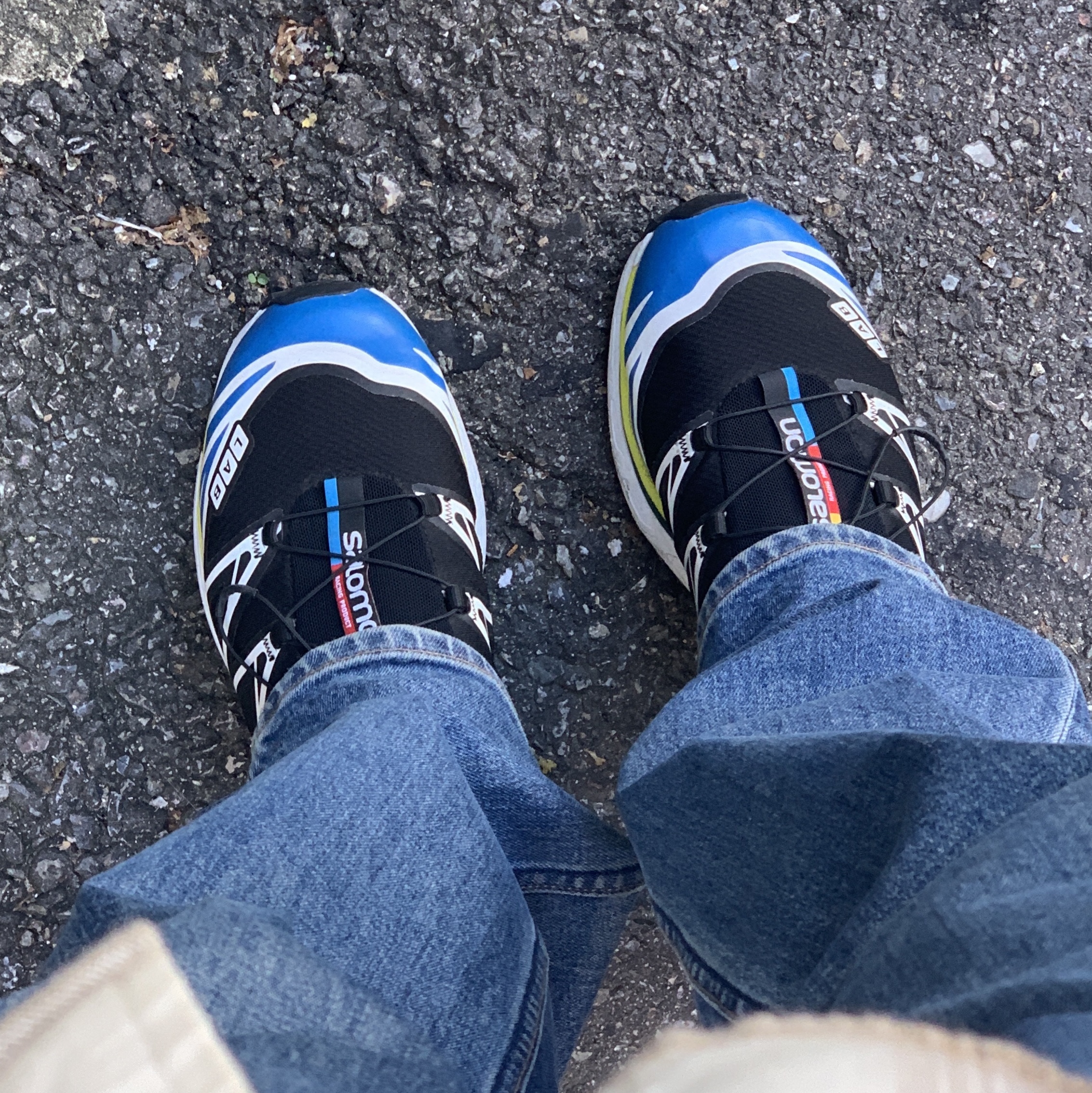 Salomon S/LAB XT-6 Softground ADV Black Snorkel Blue 착용 스타일
