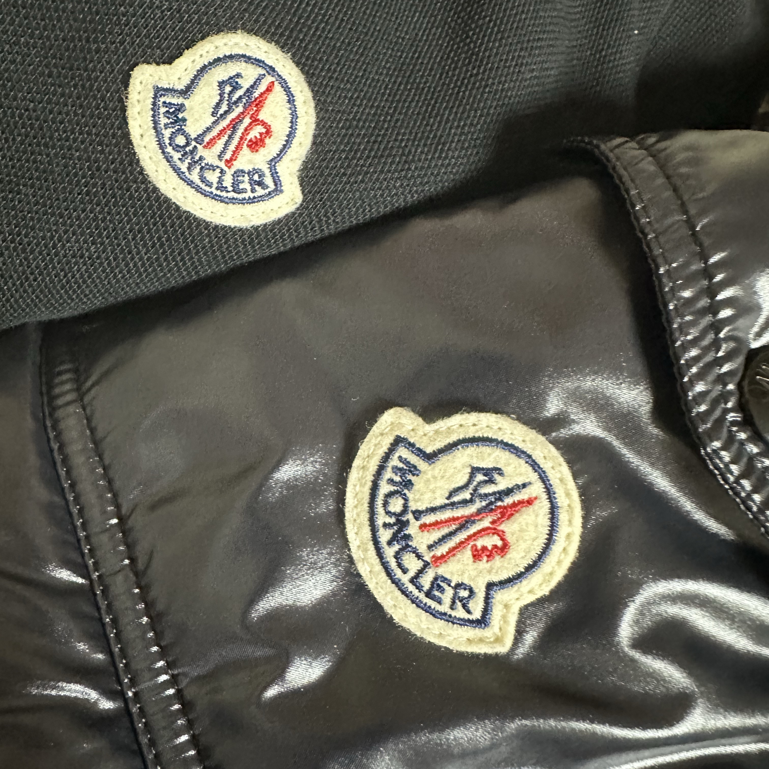 Moncler Maya Short Down Jacket Black - 24FW, Moncler Trim Cotton Piquet Polo Shirt Black - 25SS 착용 스타일