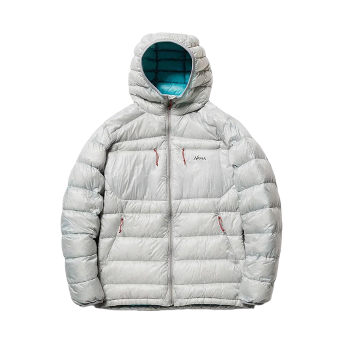 난가 미니마리듬 다운 집 후드 라이트 그레이(Nanga Minimarhythm Down Zip Hoodie Light Grey)