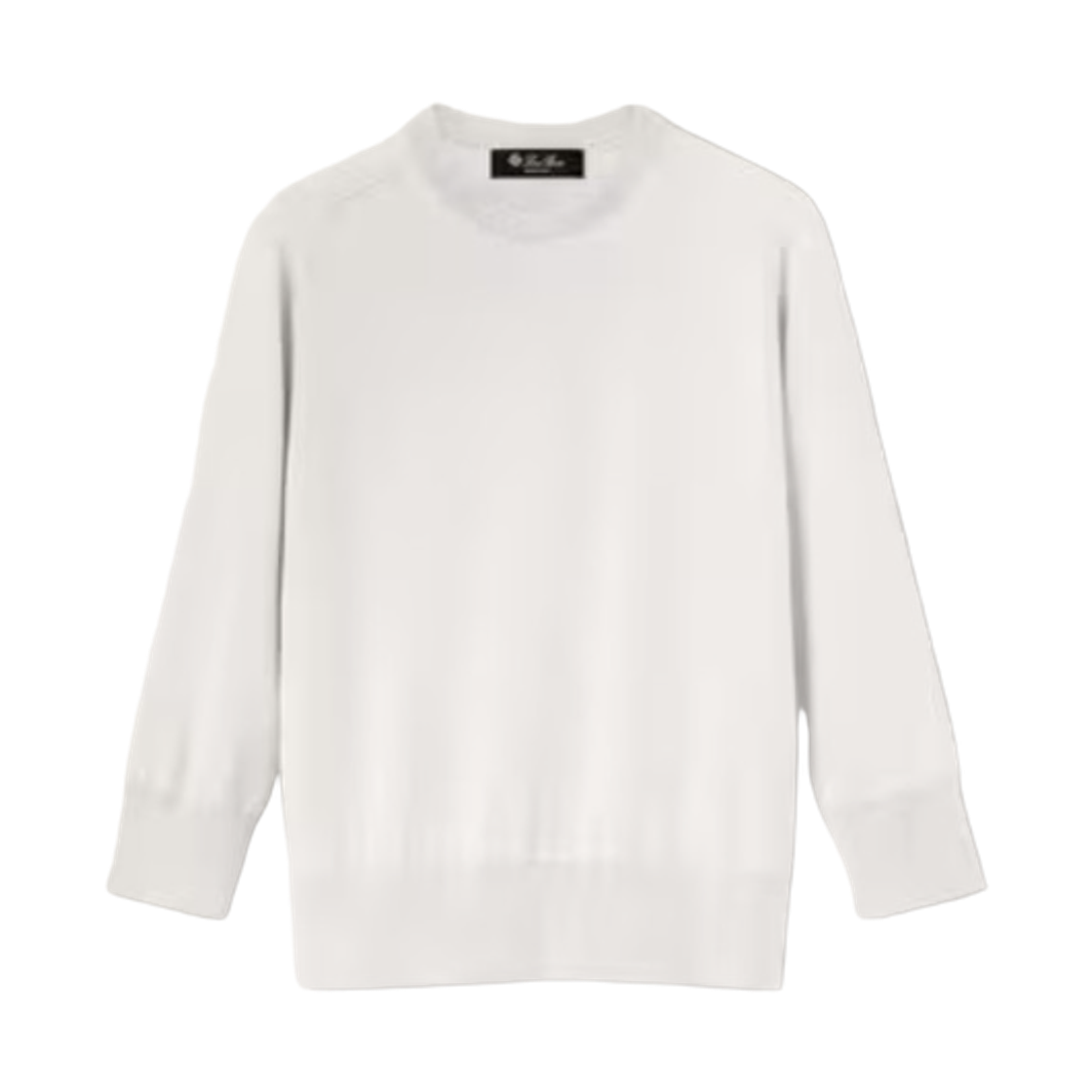 FAM9050-1000 (W) Loro Piana Piuma Cashmere Crewneck Knit White