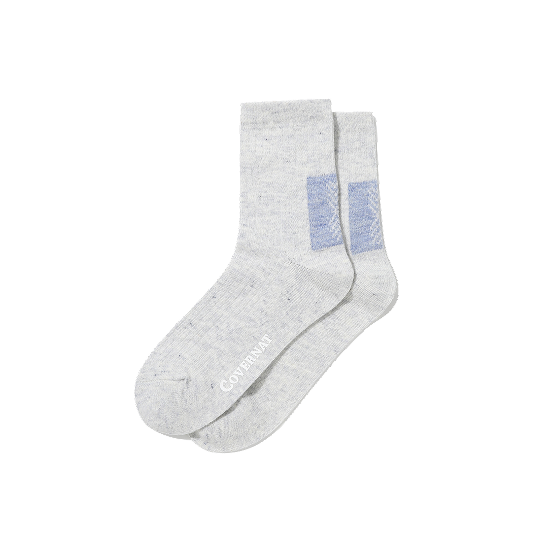 CO2507TC15WM Covernat Chevron Wool Socks White Melange