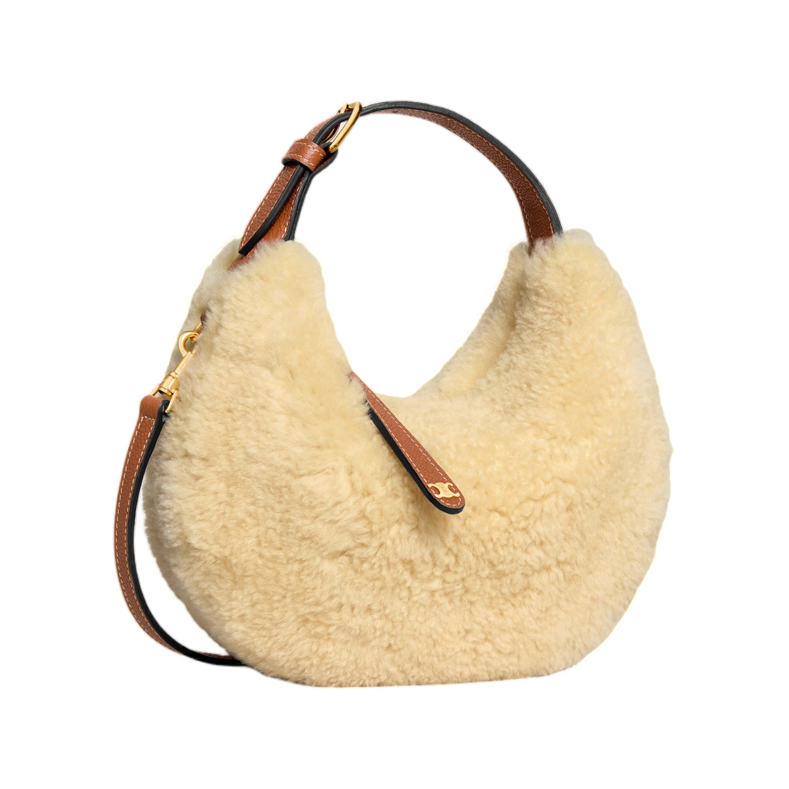 셀린느 틴 셀린느 루루 셔링 앤 카프스킨 내츄럴 탄(Celine Teen Celine Lulu in Shearling and Calfskin Natural Tan) - 2
