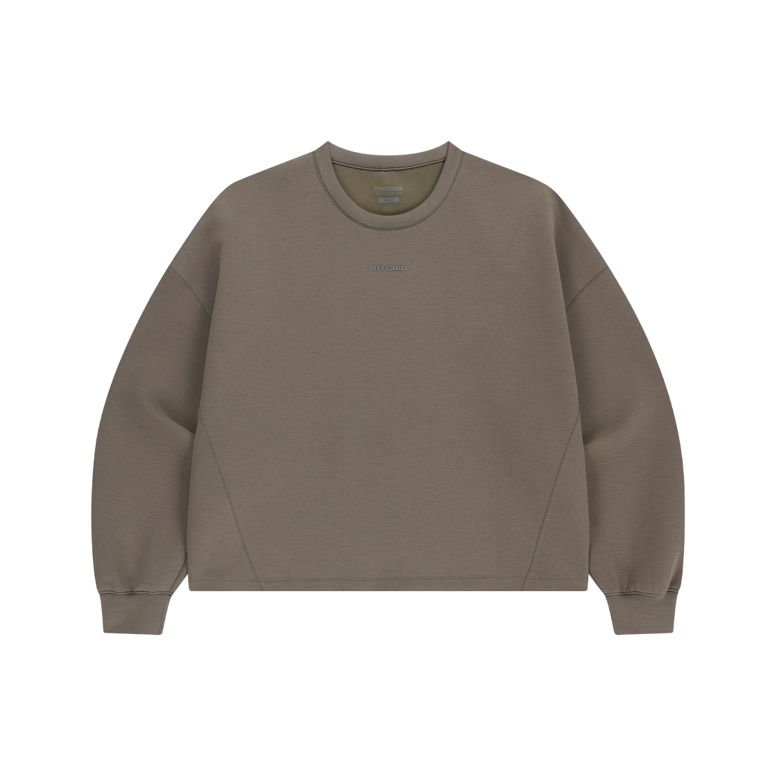 25Q3ETWLT22BR OFFGRID Driftcore Woman's Oversize Crew Neck Brown