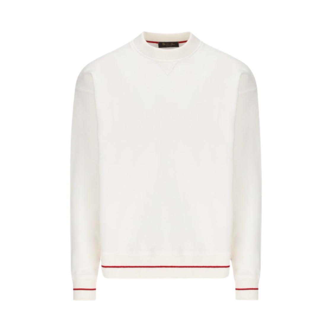 FAM9506-1005 Loro Piana Crewneck Fleece Sweatshirt Optical White