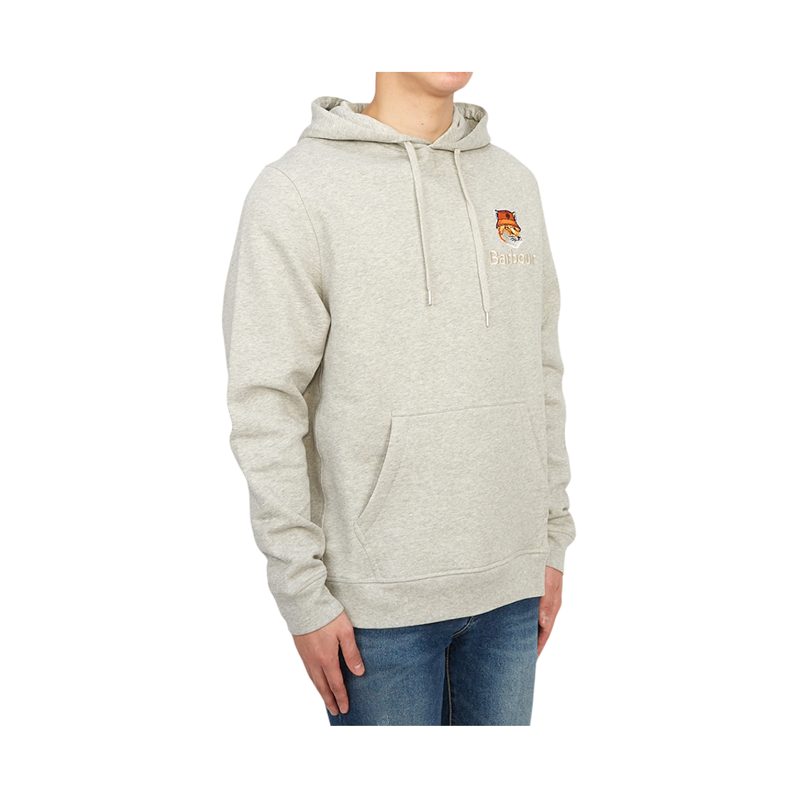 [15% 쿠폰] 바버 x 메종 키츠네 폭스 헤드 후드 그레이 말([15% 쿠폰] Barbour x Maison Kitsune Fox Head Hoodie Grey Marl) - 4