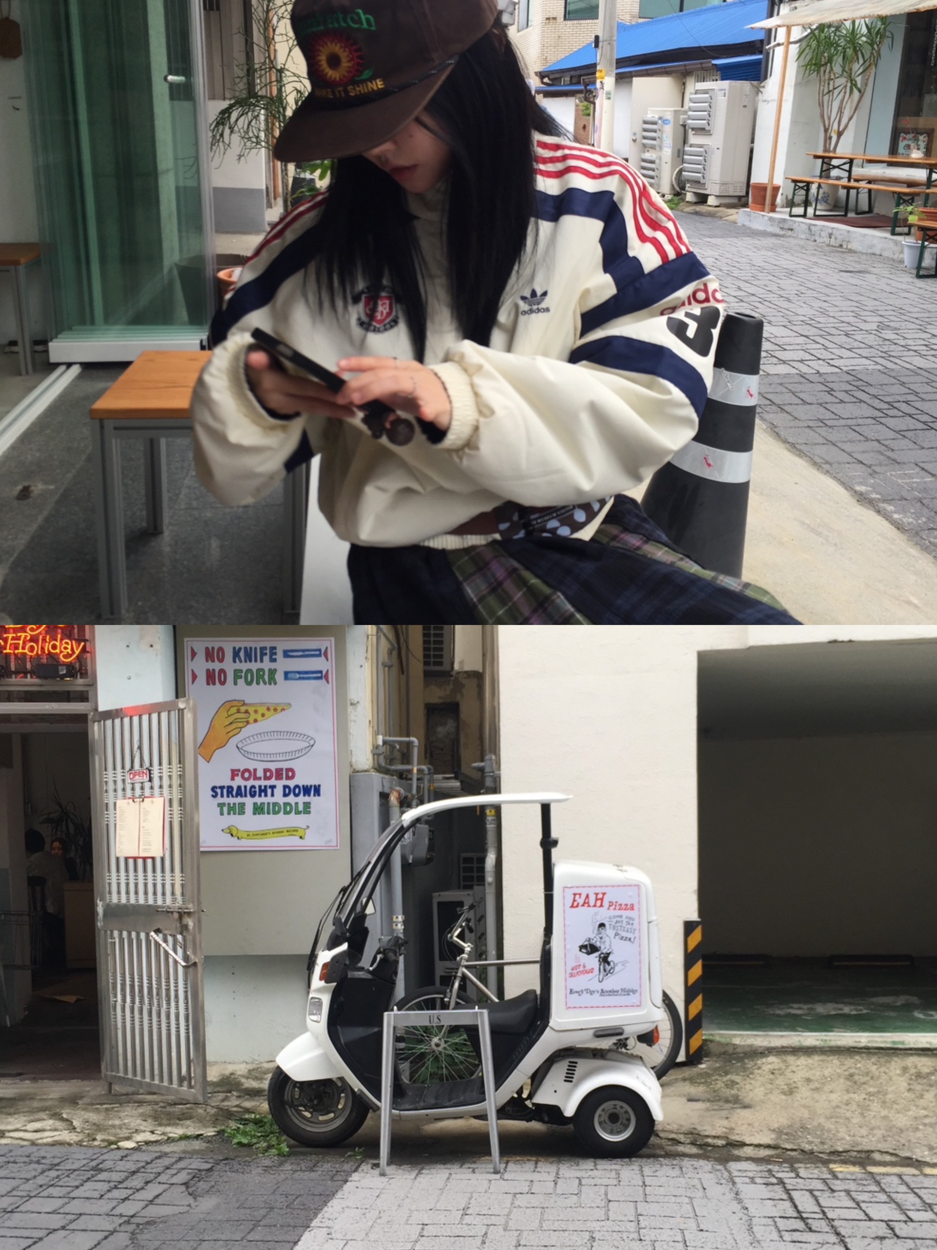 Adidas Team Reversible Padded Jacket Cream White - KR Sizing, (W) Adidas Adifom Stan Smith Mule Dark Brown 착용 스타일 - 2