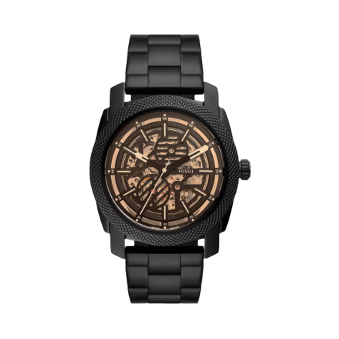 파슬 머신 오토매틱 쓰리핸드 45mm 스테인리스 스틸 블랙(Fossil Machine Automatic Three-Hand 45mm Stainless Steel Black)