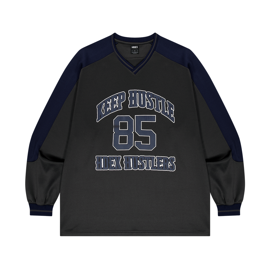 H253URLTL170CH HDEX Color Block Jersey Long Sleeve Charcoal