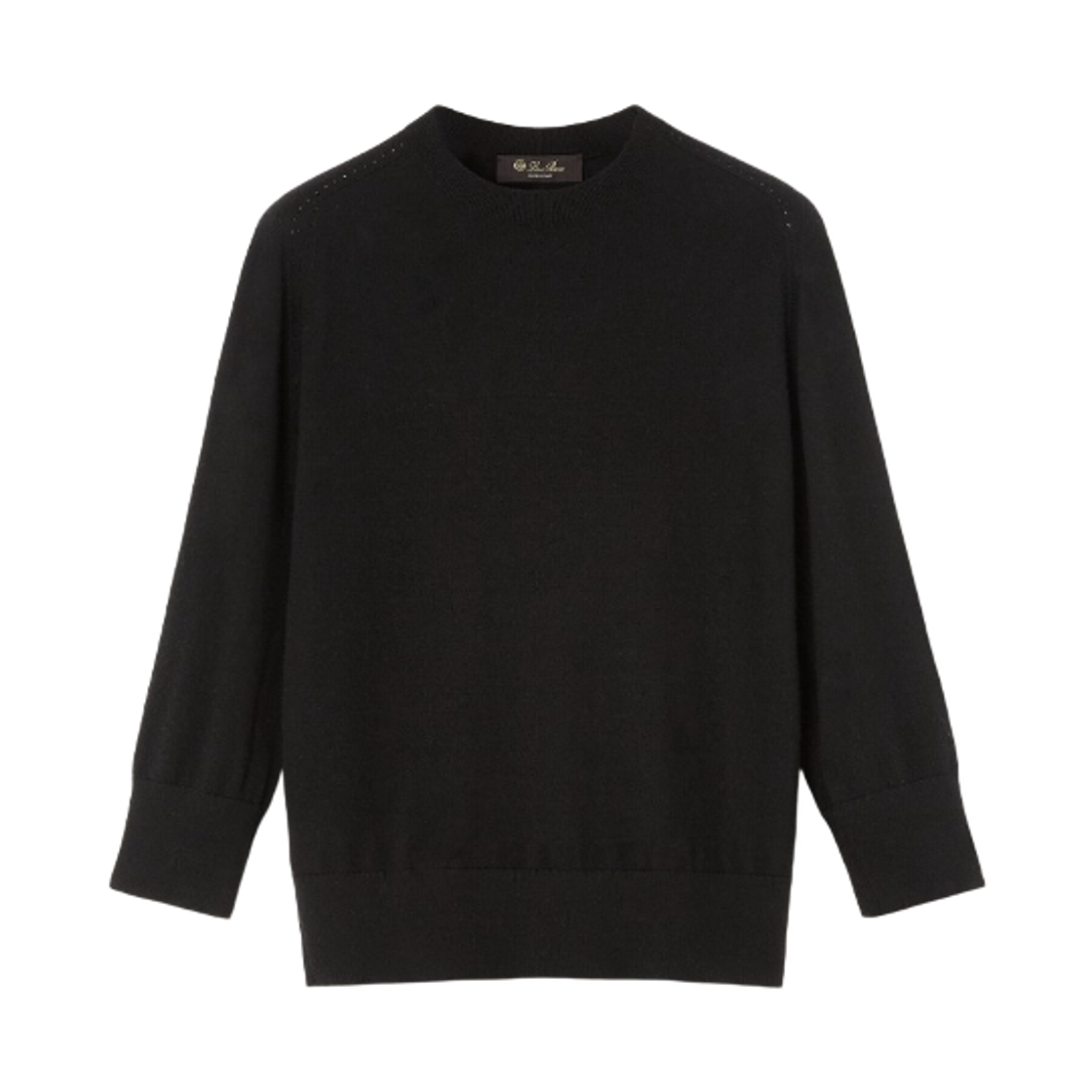 FAM9050-8000 (W) Loro Piana Piuma Cashmere Crewneck Knit Black